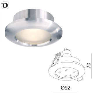 D LINE Deckeneinbauring silberfarben GU10