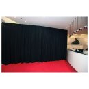 Wentex - P&D Curtain - Medium Gloss Satin Gefaltet, 300 (B) x 300 (H) cm, 300 g/m2, schwarz