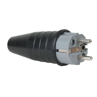 PCE - Rubber Schuko 230V/240V CEE7/VII Connector Male Grau