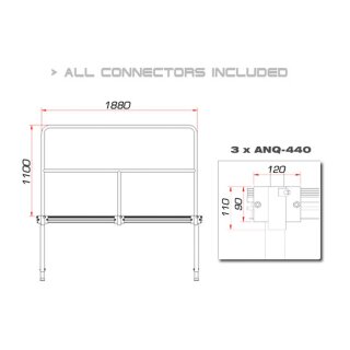 GUIL TMQ-02/440 Bühnengeländer 188cm Aluminiumversion