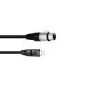 OMNITRONIC Interfacekabel USB/XLR(F) 1,5m schwarz