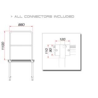 GUIL TMQ-01/440 Bühnengeländer 88cm (Aluminiumversion)