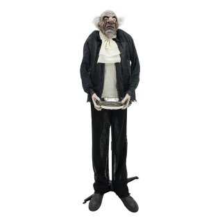 EUROPALMS Halloween Figur Zeraktor 164cm - Stehende Figur: Zombie-Butler mit Licht-, Sound-, und Bewegungseffekten