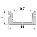 Reprofil U-Profil flach AU-01-08 - schwarz-matt - 100cm