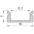 Reprofil U-Profil flach AU-01-10 - Schwarz-matt - 100cm