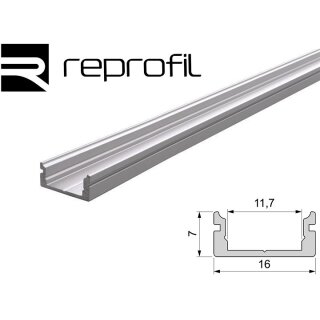Reprofil U-Profil flach AU-01-10 - Silber gebürstet - 200cm