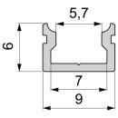 Reprofil U-Profil flach AU-01-05 - silber-matt - 200cm