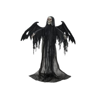 EUROPALMS Halloween Schwarzer Engel, 175x100x66cm - Animierte Figur mit Licht- und Soundeffekt