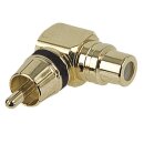 RCA Male to RCA Female 90° adapter Schwarzer Ring