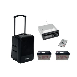 OMNITRONIC Set MOM-10BT4 Modular-Drahtlos-PA-System + CD-Player mit USB&SD + 2x Akku
