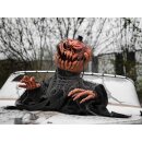 EUROPALMS Halloween Kürbis-Monster, 50cm - Animierte Zombiekürbis-Figur mit Licht- und Soundeffekt