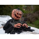 EUROPALMS Halloween Kürbis-Monster, 50cm - Animierte Zombiekürbis-Figur mit Licht- und Soundeffekt