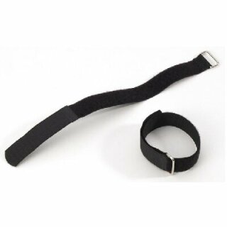 Klettband / Kabelbinder 40 x 3,8cm schwarz mit Metallring