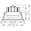 Deko-Light Deckeneinbauleuchte COB 68 RGBW weiß