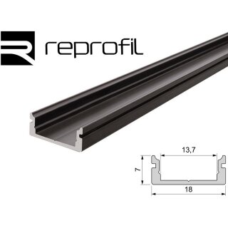 Reprofil U-Profil flach AU-01-12 - schwarz-matt - 100cm