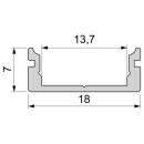 Reprofil U-Profil flach AU-01-12 - silber gebürstet - 100cm
