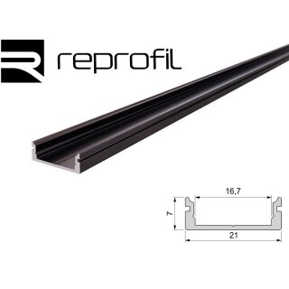 Reprofil U-Profil flach AU-01-15 - schwarz-matt - 200cm