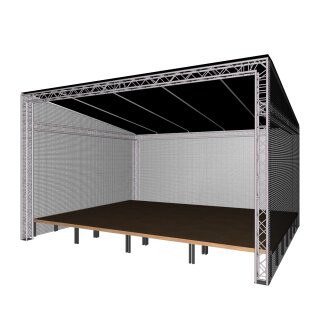 HOFKON Pultdachbühne ECO 8,0 m x 6,0 m (schwarz) mit Podesterie