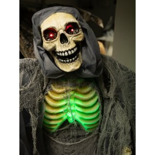 Halloween Deko-Figur Skelett grün 160cm animiert