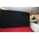 Wentex P&D Vorhang Molton gewellt 400 x 400cm schwarz - 300 g/m²