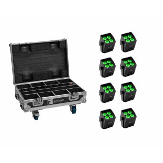 EUROLITE Set 8x AKKU Mini IP UP-4 QCL Spot MK2 + Case mit Ladefunktion