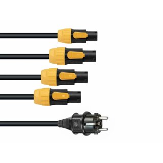 EUROLITE IP T-Con Netzkabel 1-4, 3x2,5mm² - Outdoor Stromkabel mit Seetronic SAC3FX Power Pro