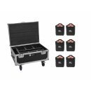 EUROLITE Set 6x AKKU IP TL-3 QCL + Case mit Rollen und...