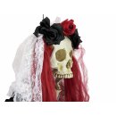 EUROPALMS Halloween Figur Skelett La Catrina, animiert, 100cm - Animierte Figur mit Licht-, Sound- und Bewegungseffekten