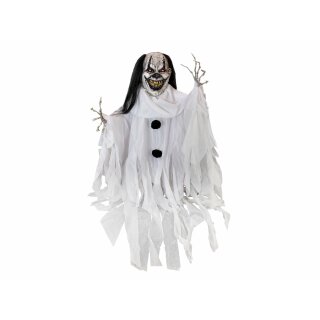 EUROPALMS Halloween Figur Clown Gildo, animiert, 120x16x80cm - Animierte Figur mit Licht- und Soundeffekten