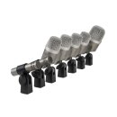 OMNITRONIC MIC 77-7LMH MK2 Schlagzeug-Mikrofonset - 7-teiliges Mikrofon-Komplettset für Drumsets