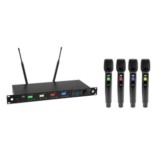 OMNITRONIC UHF-604 4-Kanal Funkmikrofon-System 823-832/863-865 MHz